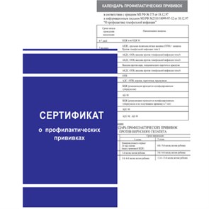 Сертификат о профилактических прививках А6