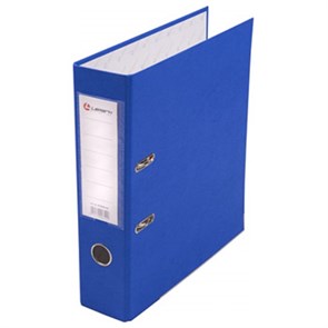 Папка-регистратор А4 " Lamark " сборная 75мм синяя, ПВХ, пластиковый карман со сменной этикеткой, металлическая окантовка