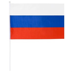 Флаг России " Basir " Триколор 24*16см на палочке, искусственный шелк