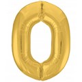 Шар фольгированный " Браво " 40"/102см Цифра-0 золото, в упаковке - фото 18896